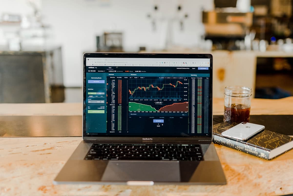 Bourse écran trading indices