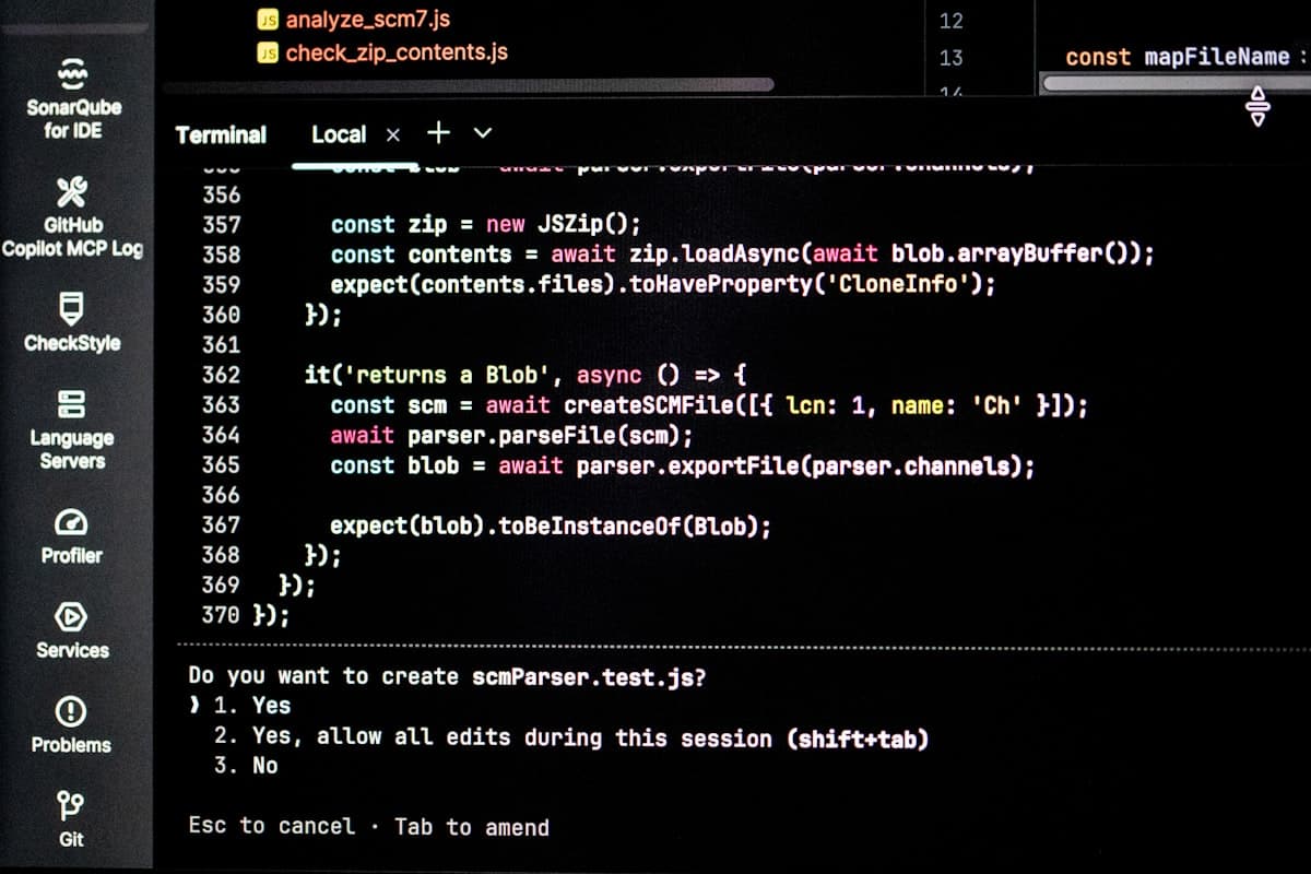 Interface terminal avec code