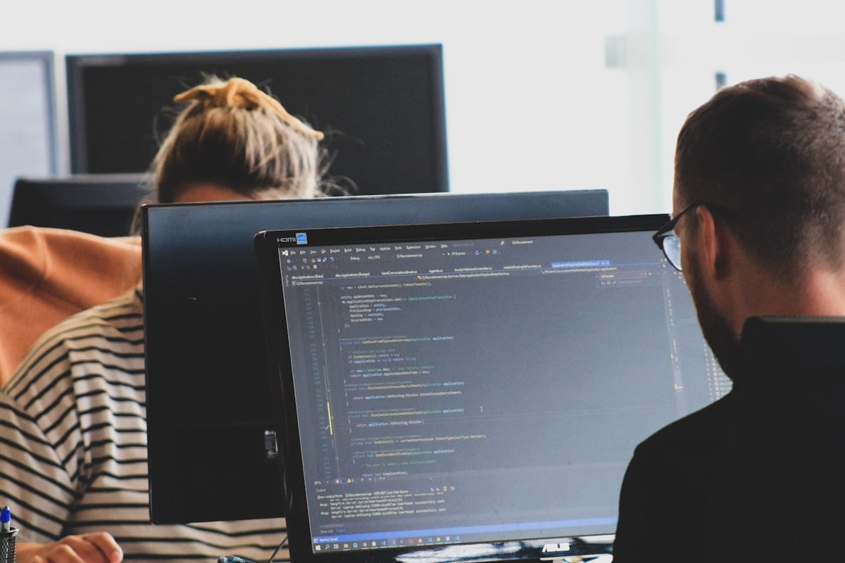 Écran de code avec