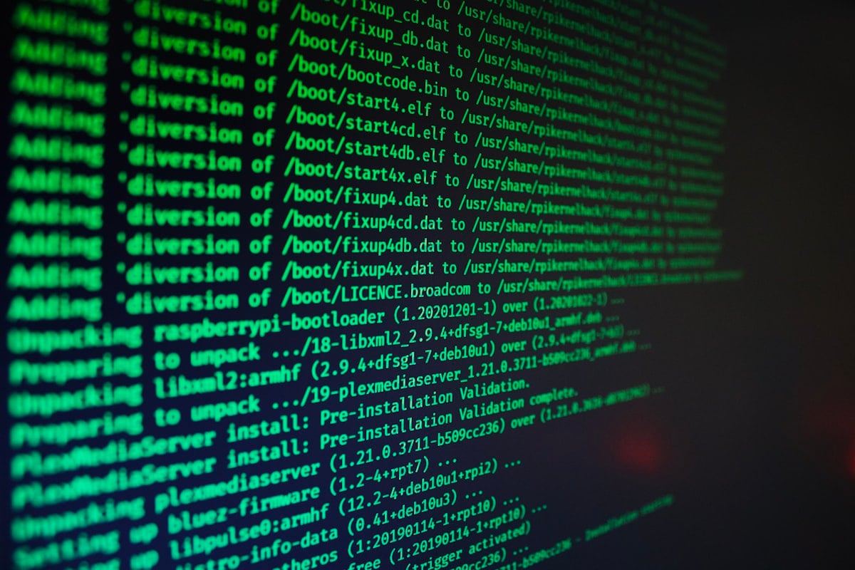 Écran de code avec