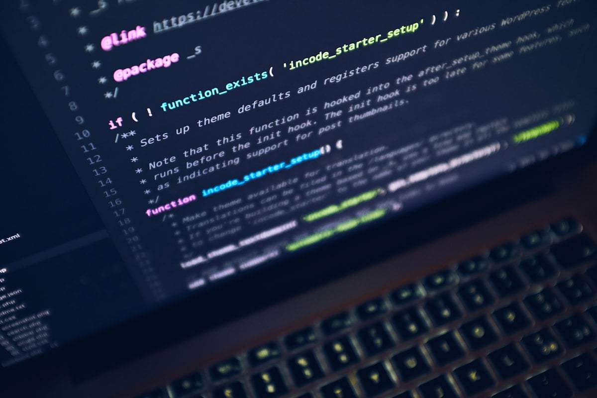 Écran de code avec