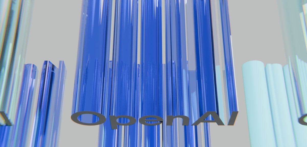 Logo OpenAI sur fond