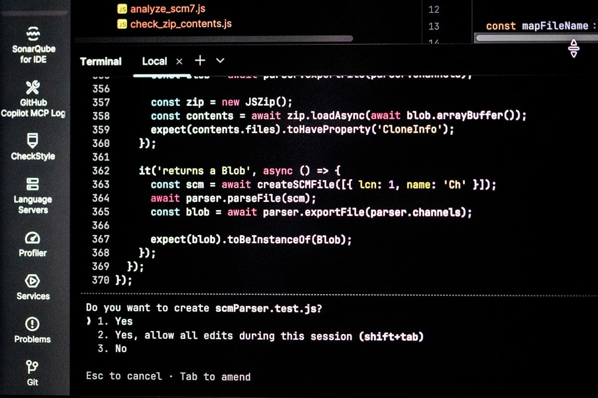 Interface terminal avec code