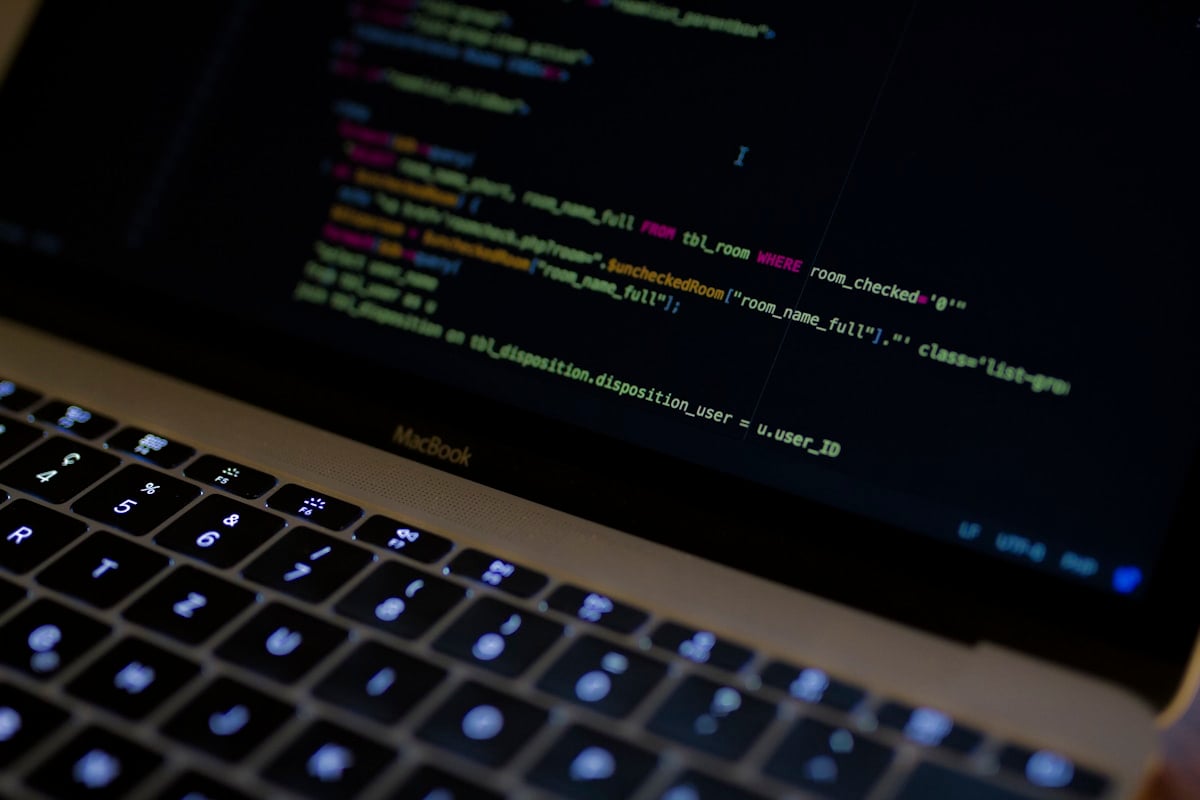 Écran de code avec